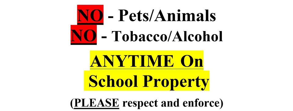 No Pets Animals Tobacco Alcohol