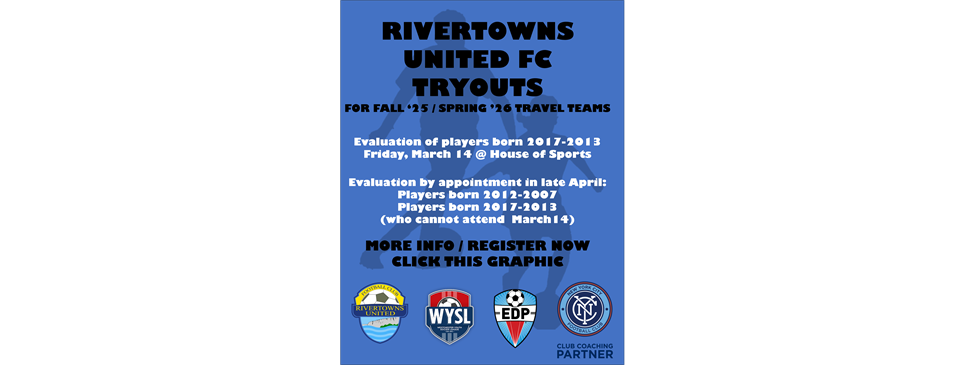 Click the pic for info about tryouts for Rivertowns United travel teams!