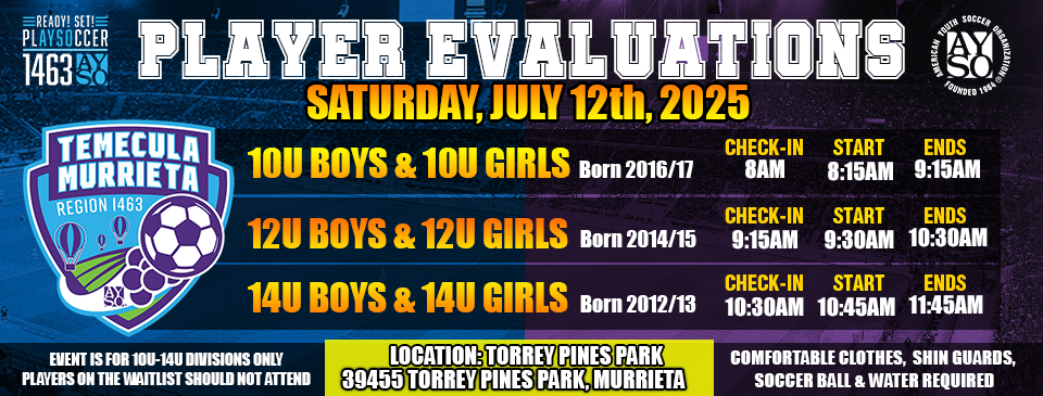 Player Evaluations (10U-14U)