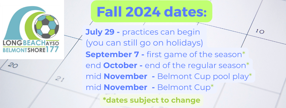 Fall 2024 dates